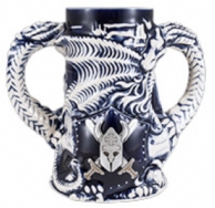Double Handle Dragon Mug, with Badge