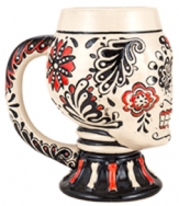 Day of the Dead Red Skull Mug with Handle