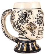 Day of the Dead Gold Skull Mug with Handle