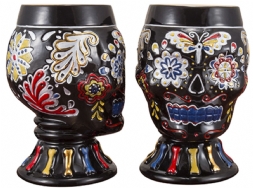 Large Black/Multi Skull Goblet