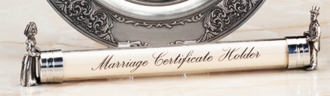 Pewter Marriage Certificate Holder