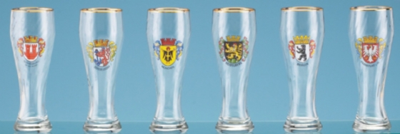 Weizenbier Gold Trim Glass-Set of 6 Assorted