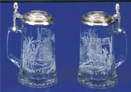 James Meger Glass White Tail Deer Stein