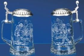 Glass Golf Stein w/ Golf Lid