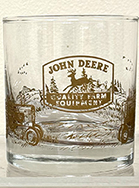 John Deere Matte Gold 1950s Logo Double Old Fashioned Glass