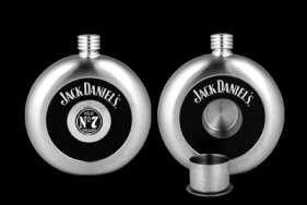 Jack Daniel's Circular Flask w/ Removable Shot
