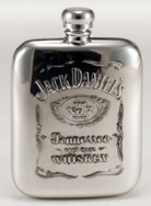 JACK DANIEL'S LABEL LOGO PEWTER FLASK