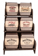 Jack Daniel's 144 Piece Wooden Coaster Assortment with Display Rack