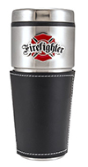 Firefighters Badge LWT Black 16 OZ SS Double Wall Tumbler